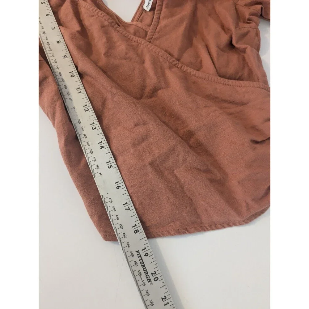 Abercrombie & Fitch burnt orange Milkmaid Festival Crop balloon sleeve XS‎